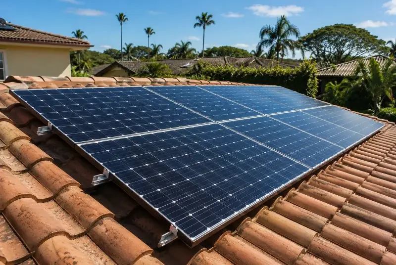 Installation de panneaux solaires au Cours